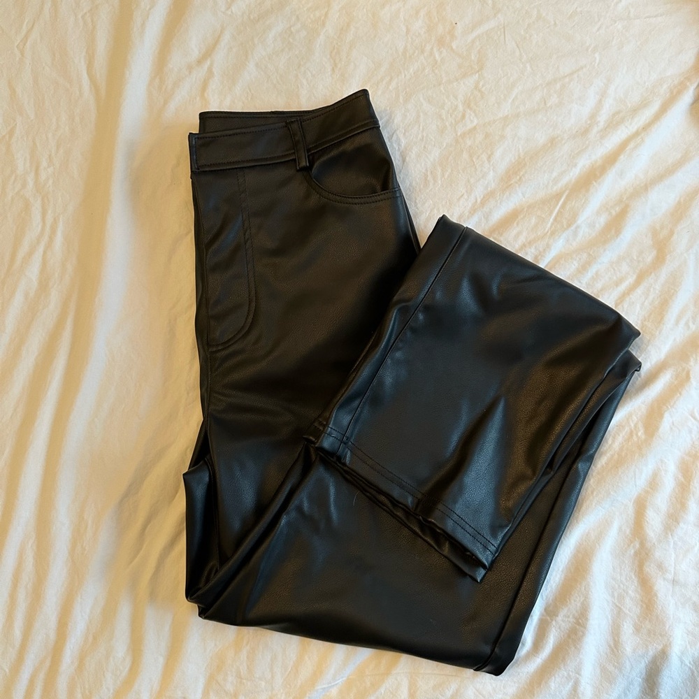 Black Faux Leather Pants